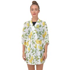 Lemons Half Sleeve Chiffon Kimono by Angelandspot