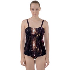 Glowing Sparks Twist Front Tankini Set by Sparkle