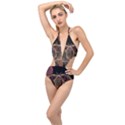 Fractal Geometry Plunging Cut Out Swimsuit View1