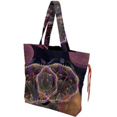 Fractal Geometry Drawstring Tote Bag by Sparkle