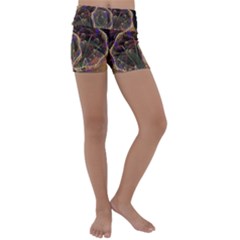 Fractal Geometry Kids  Lightweight Velour Yoga Shorts by Sparkle