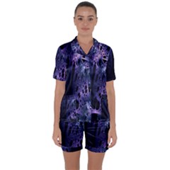 Fractal Web Satin Short Sleeve Pyjamas Set by Sparkle