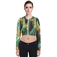 Abstract Illusion Long Sleeve Zip Up Bomber Jacket by Sparkle