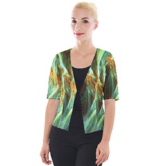 Abstract Illusion Cropped Button Cardigan by Sparkle