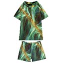 Abstract Illusion Kids  Swim Tee and Shorts Set View1