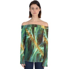 Abstract Illusion Off Shoulder Long Sleeve Top by Sparkle