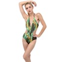 Abstract Illusion Plunging Cut Out Swimsuit View1