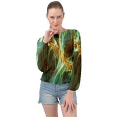 Abstract Illusion Banded Bottom Chiffon Top by Sparkle