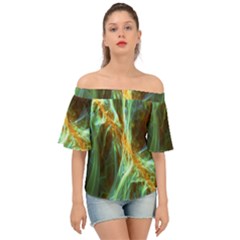 Abstract Illusion Off Shoulder Short Sleeve Top by Sparkle