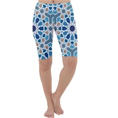 Arabic Geometric Design Pattern  Cropped Leggings  by LoolyElzayat