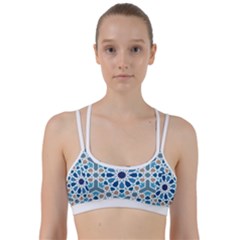 Arabic Geometric Design Pattern  Line Them Up Sports Bra by LoolyElzayat