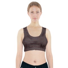 Chestnut Nile Crocodile Skin Sports Bra With Pocket by LoolyElzayat