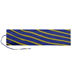 Yellow Blue Stripped Fish Roll Up Canvas Pencil Holder (l) by LoolyElzayat