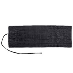 Black Alligator Skin Roll Up Canvas Pencil Holder (m) by LoolyElzayat