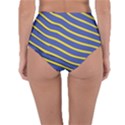 Yellow Blue Stripped Fish Reversible High-Waist Bikini Bottoms View2