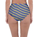 Yellow Blue Stripped Fish Reversible High-Waist Bikini Bottoms View4