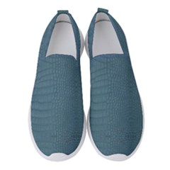 Turquoise Alligator Skin Women s Slip On Sneakers by LoolyElzayat