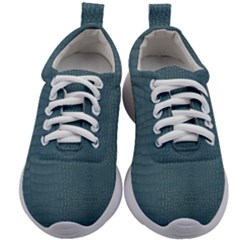 Turquoise Alligator Skin Kids Athletic Shoes by LoolyElzayat