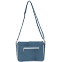 Turquoise Alligator Skin Shoulder Bag with Back Zipper View3