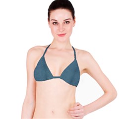 Turquoise Alligator Skin Bikini Top by LoolyElzayat