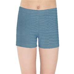 Turquoise Alligator Skin Kids  Sports Shorts by LoolyElzayat