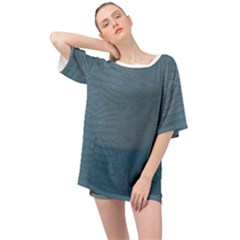 Turquoise Alligator Skin Oversized Chiffon Top by LoolyElzayat