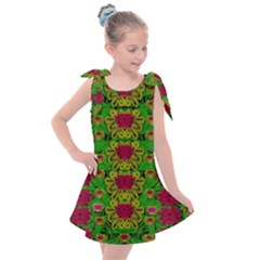 Rainbow Forest The Home Of The Metal Peacocks Kids  Tie Up Tunic Dress by pepitasart