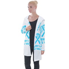 Child Abuse Prevention Support  Longline Hooded Cardigan by artjunkie