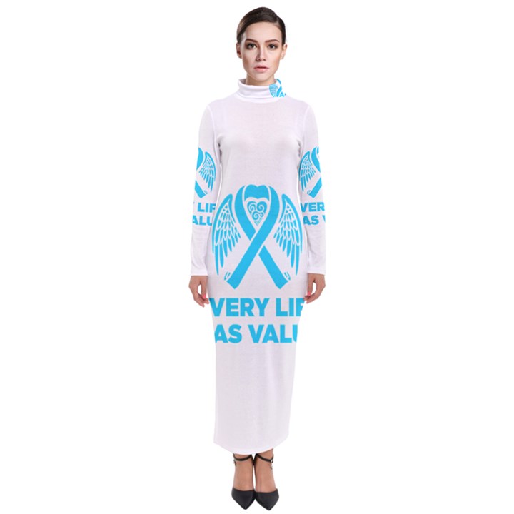 Child Abuse Prevention Support  Turtleneck Maxi Dress