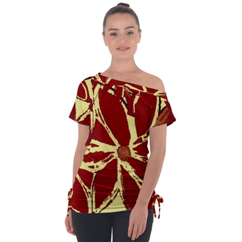 Flowery Fire Tie-up Tee by Janetaudreywilson