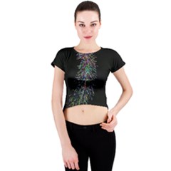 Galaxy Space Crew Neck Crop Top by Sabelacarlos