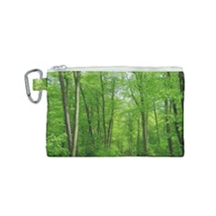 In The Forest The Fullness Of Spring, Green, Canvas Cosmetic Bag (small) by MartinsMysteriousPhotographerShop