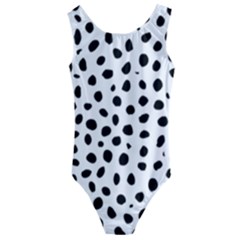 Black And White Seamless Cheetah Spots White Kids  Cut-out Back One Piece Swimsuit by LoolyElzayat