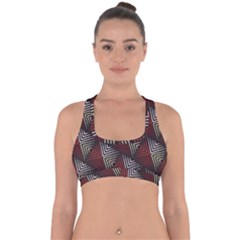 Abstract Zigzag Motif Cross Back Hipster Bikini Top  by tmsartbazaar