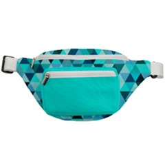 Teal Triangles Pattern Fanny Pack by LoolyElzayat