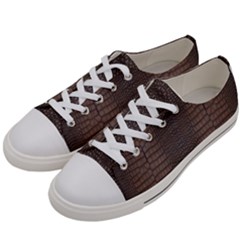 Brown Alligator Leather Skin Women s Low Top Canvas Sneakers by LoolyElzayat