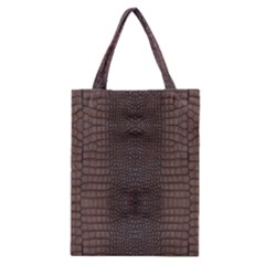 Brown Alligator Leather Skin Classic Tote Bag by LoolyElzayat