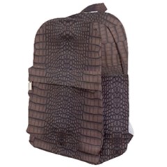 Brown Alligator Leather Skin Classic Backpack by LoolyElzayat