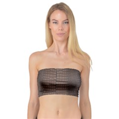 Brown Alligator Leather Skin Bandeau Top by LoolyElzayat