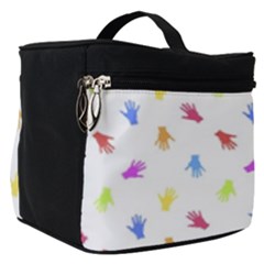 Multicolored Hands Silhouette Motif Design Make Up Travel Bag (small) by dflcprintsclothing