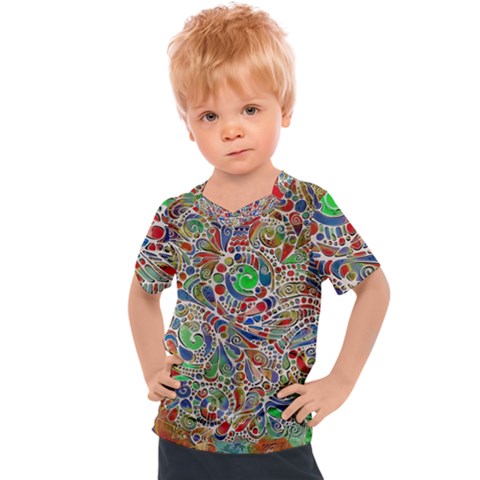 Pop Art - Spirals World 1 Kids  Sports Tee by EDDArt