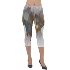 Digital Geometry Lightweight Velour Capri Leggings  by Sparkle