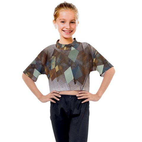 Digital Geometry Kids Mock Neck Tee by Sparkle