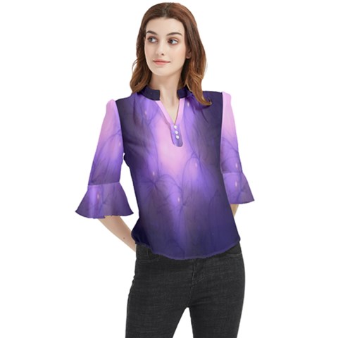 Violet Spark Loose Horn Sleeve Chiffon Blouse by Sparkle