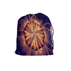 Sun Fractal Drawstring Pouch (large) by Sparkle