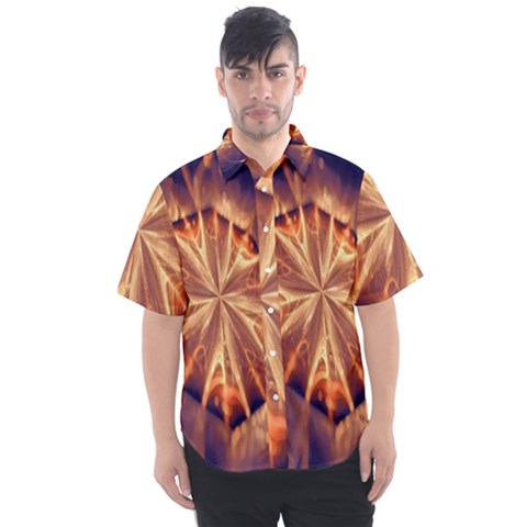 Sun Fractal Men s Short Sleeve Shirt by Sparkle