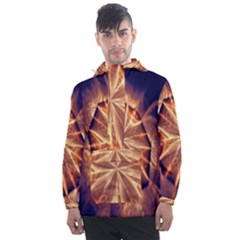 Sun Fractal Men s Front Pocket Pullover Windbreaker by Sparkle