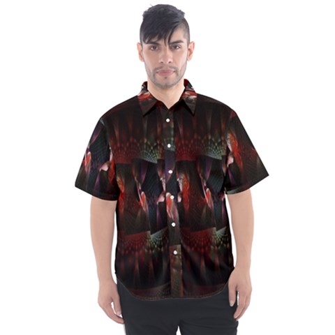 Twist Flower Men s Short Sleeve Shirt by Sparkle