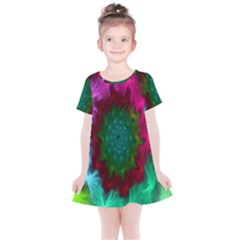 Rainbow Waves Kids  Simple Cotton Dress by Sparkle