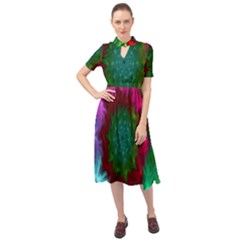 Rainbow Waves Keyhole Neckline Chiffon Dress by Sparkle